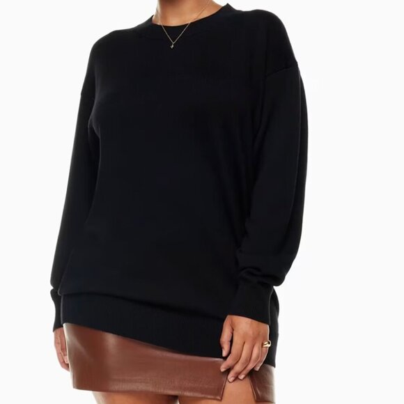 Aritzia Wilfred Merino Wool Endless Crew Neck Sweater Black Size Small - Picture 1 of 10